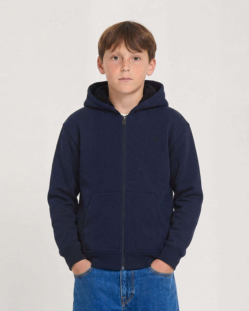 Sweat à capuche zippé doublé Single Stone - Marine - (ENFANT)