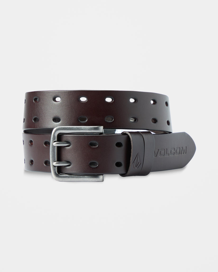 Ceinture En Cuir Two Spike - Brown