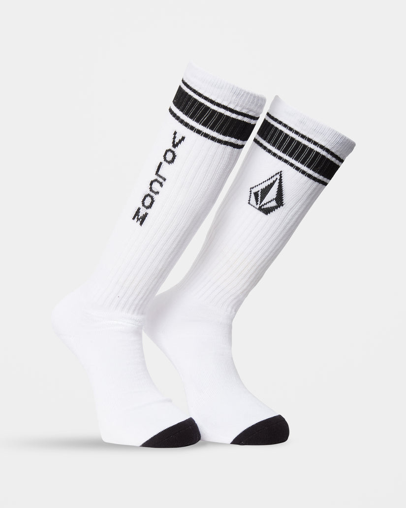 Chaussettes High Stripe - White