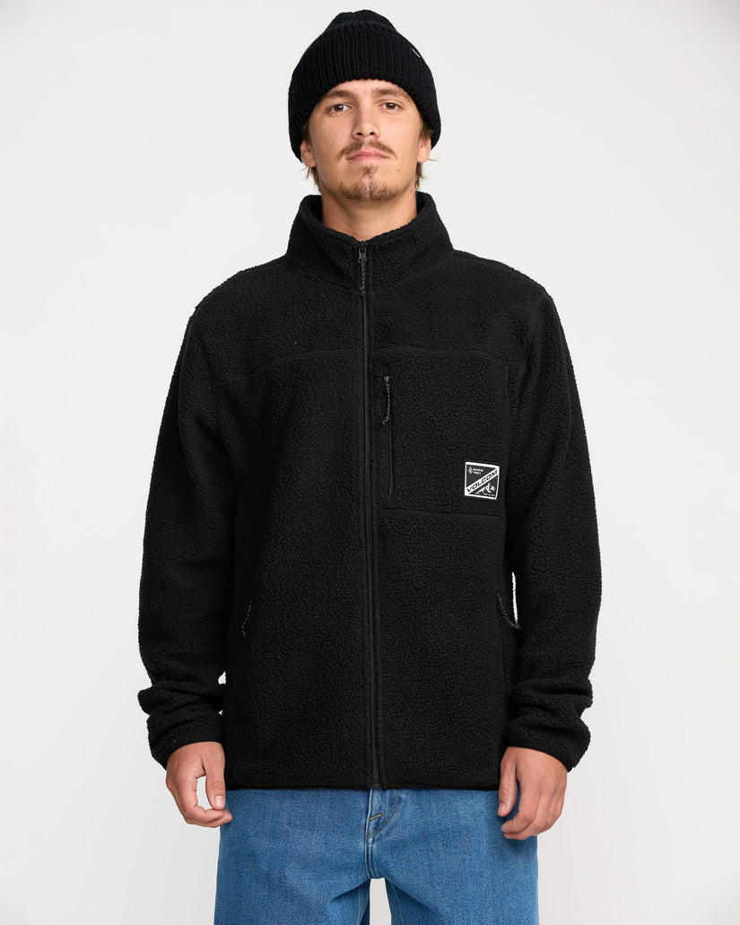 Veste zippée en sherpa Nelson - Black