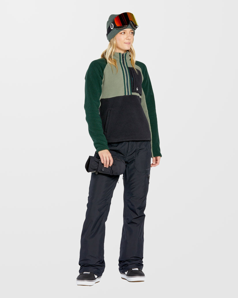 Sweat sherpa col zippé - Lichen Green