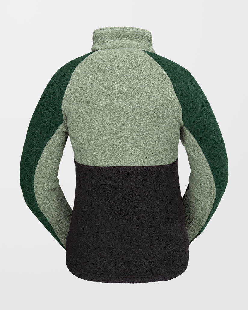 Sweat sherpa col zippé - Lichen Green