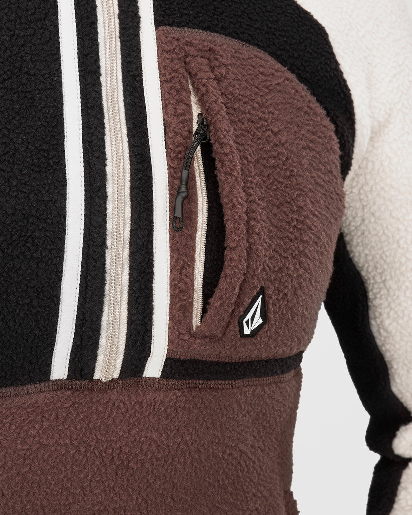 Sweat sherpa col zippé - Mahogany