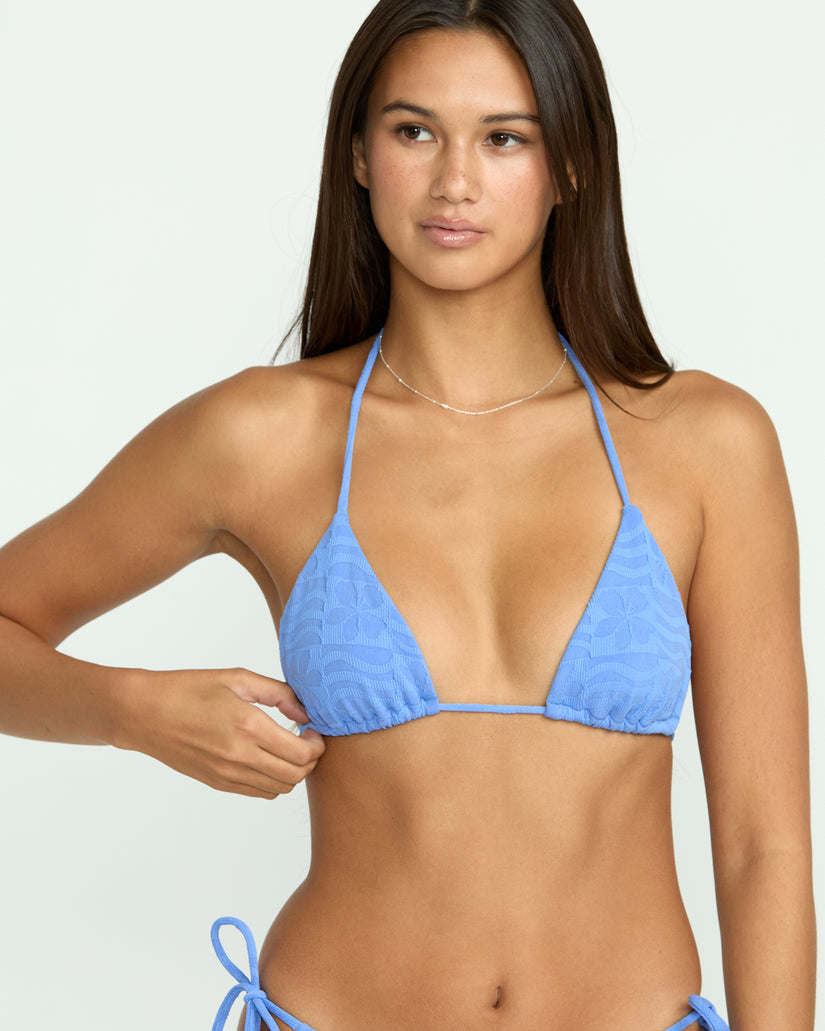 Haut de bikini triangle Coco Halter - Light Blue Acid