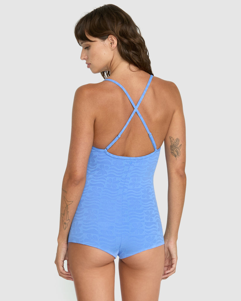 Maillot de bain une pièce Coco Surf - Light Blue Acid