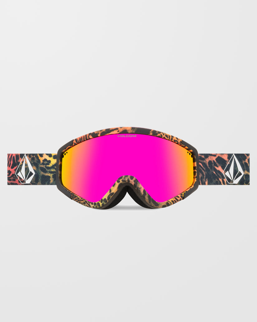 Masque de snow Attunga Acid Leopard (+écran bonus - Rose) - Pink Chrome