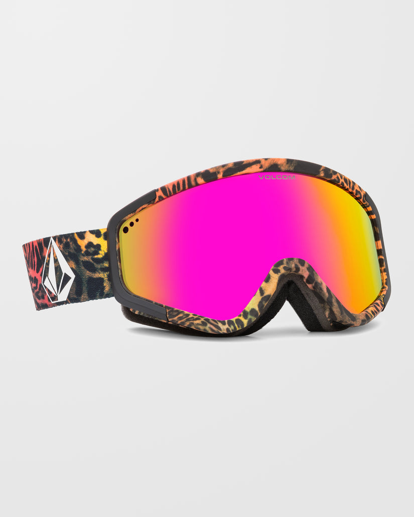 Masque de snow Attunga Acid Leopard (+écran bonus - Rose) - Pink Chrome