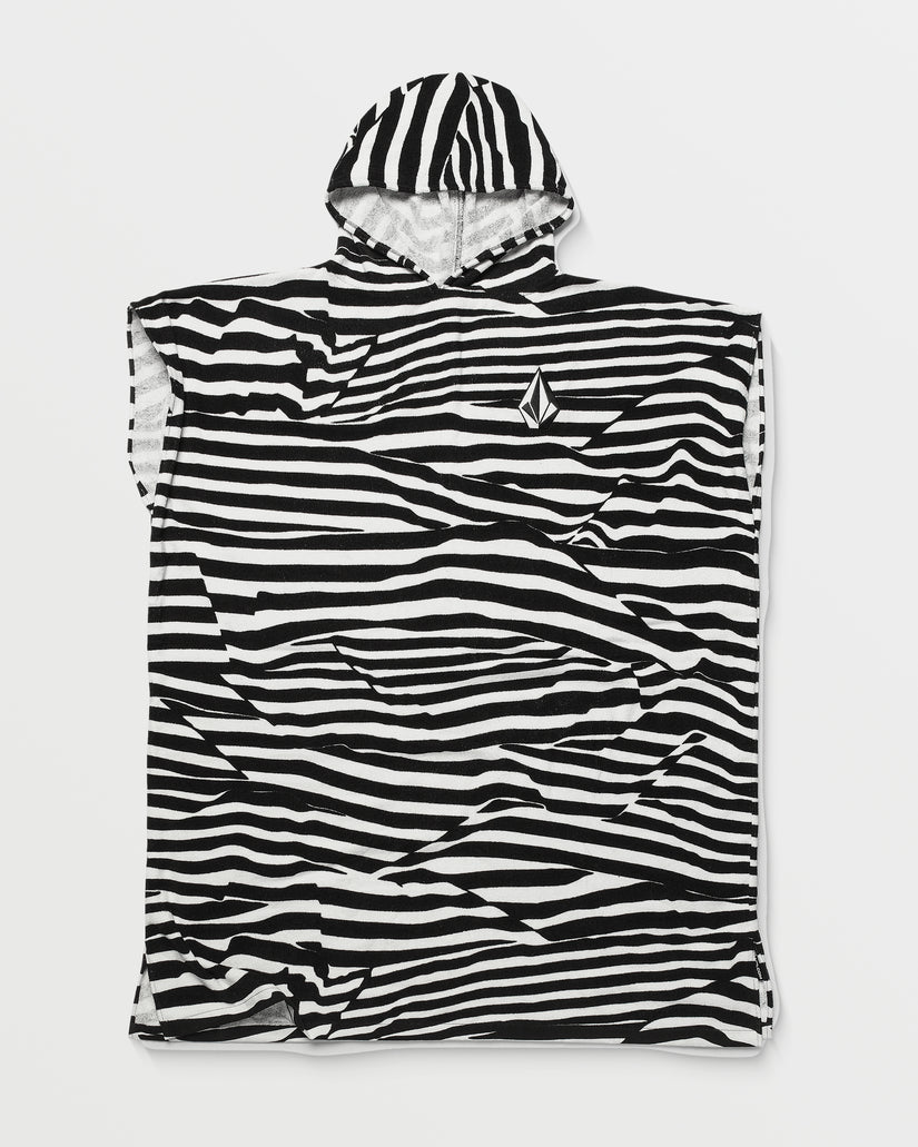 Poncho à Capuche - WHITE BLACK